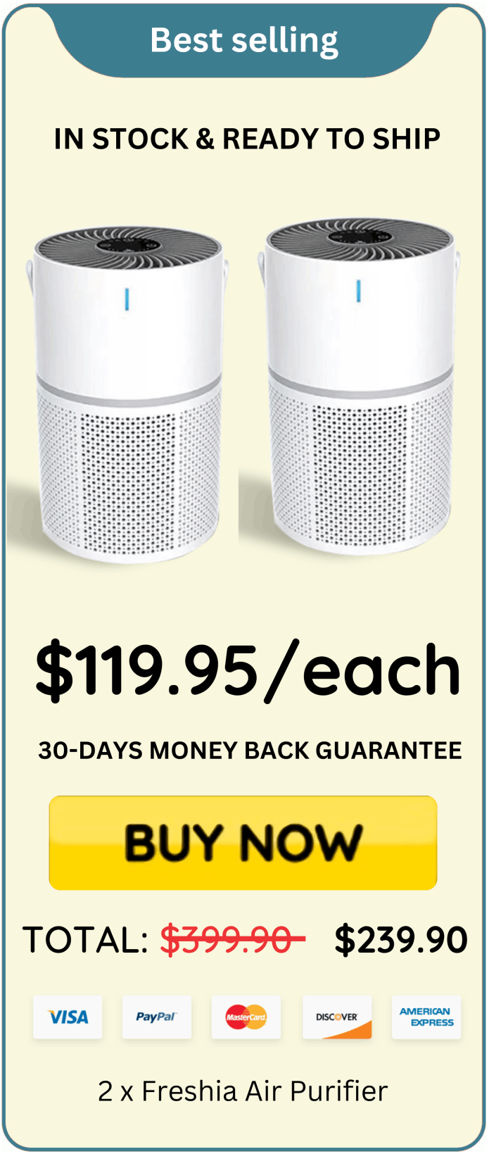 Freshia Air Purifier offer price 